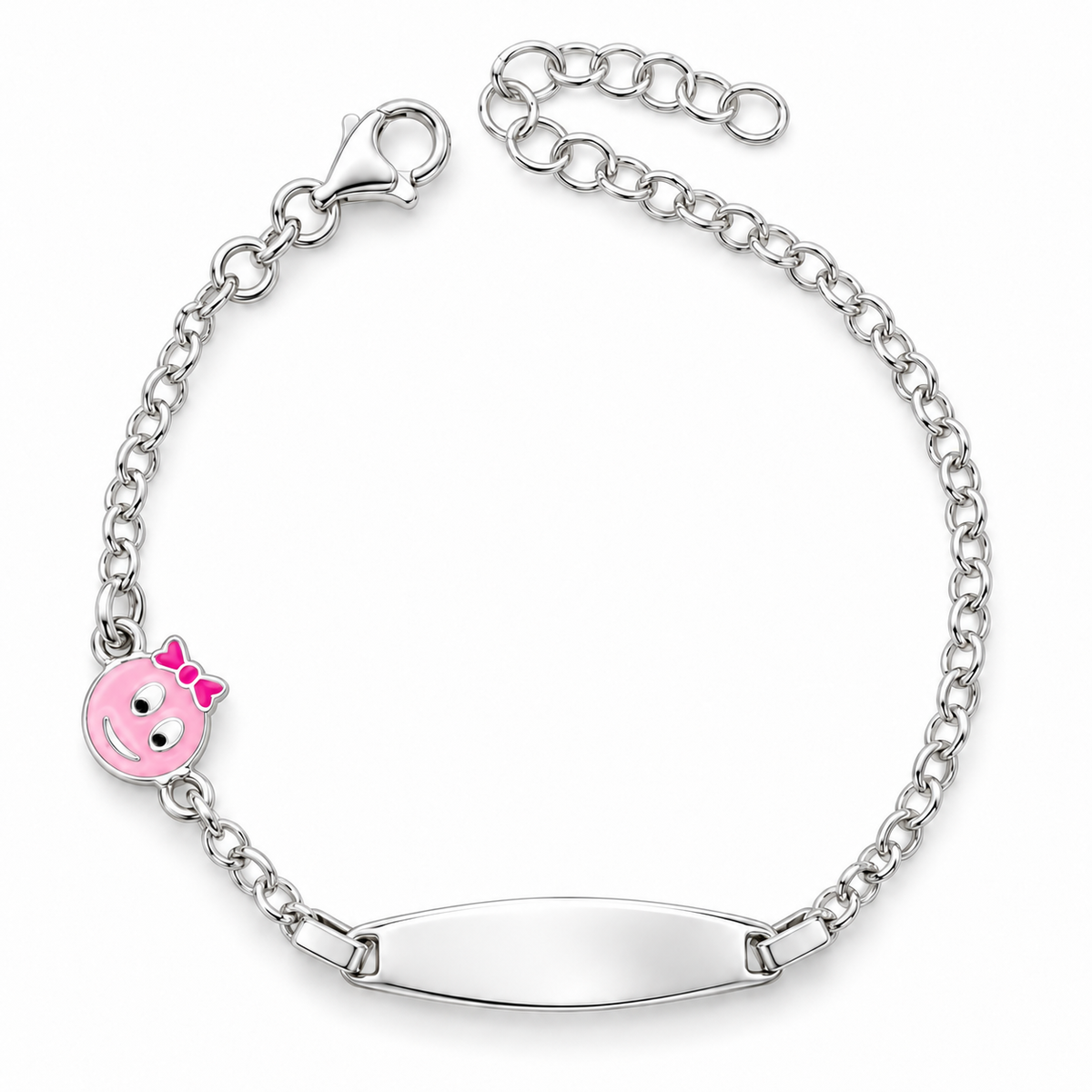 Bracelet pour Enfants Smile avec Plaque Gravable en Argent 925