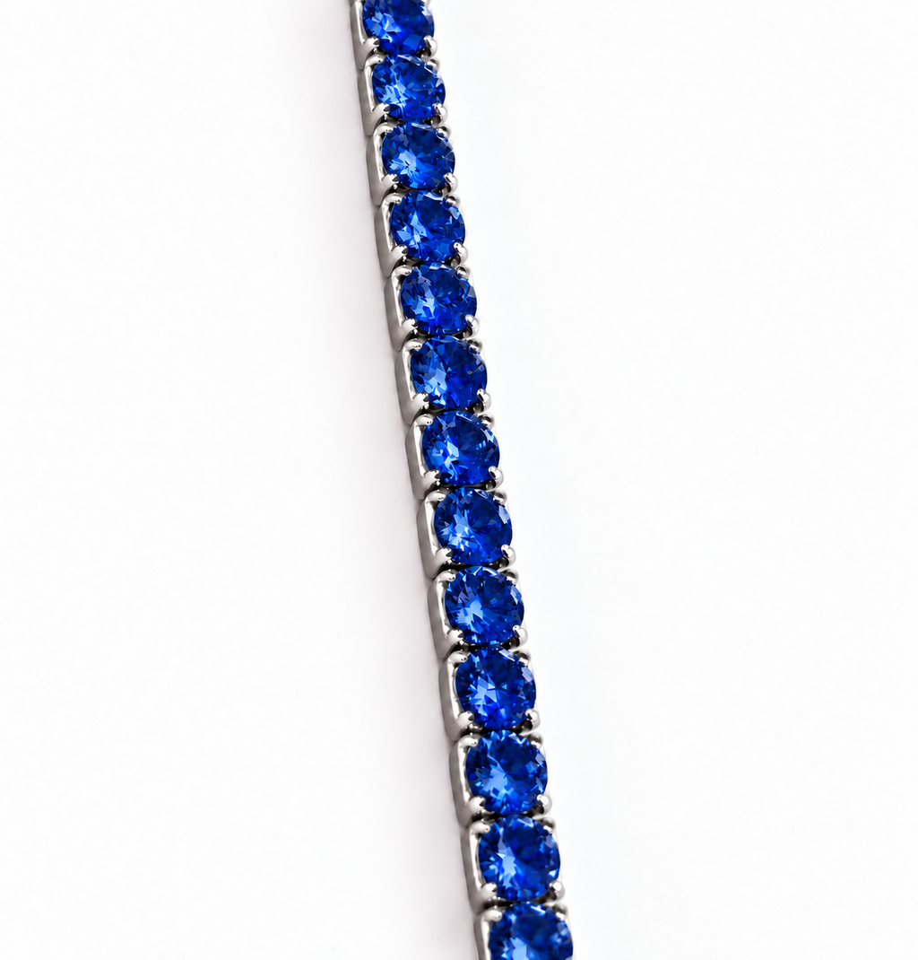 Bracelet Tennis Bleu en Argent 925 Rhodié