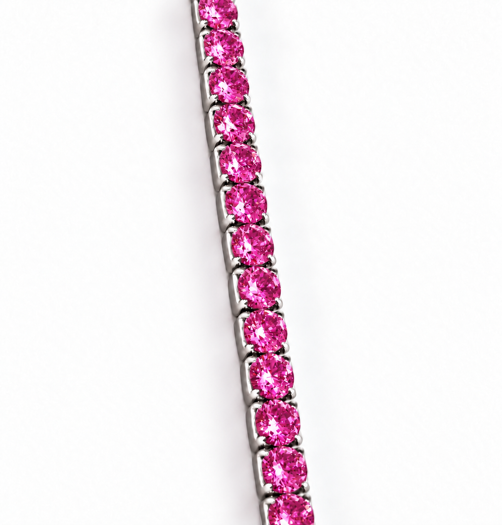 Bracciale Tennis Fucsia in Argento 925 Rodiato