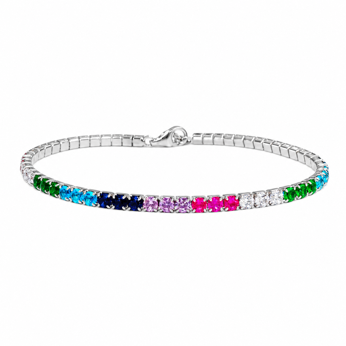 Bracciale Tennis Multicolor in Argento 925 Rodiato