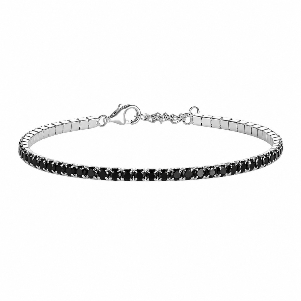 Bracelet Tennis Noir en Argent 925 Rhodié