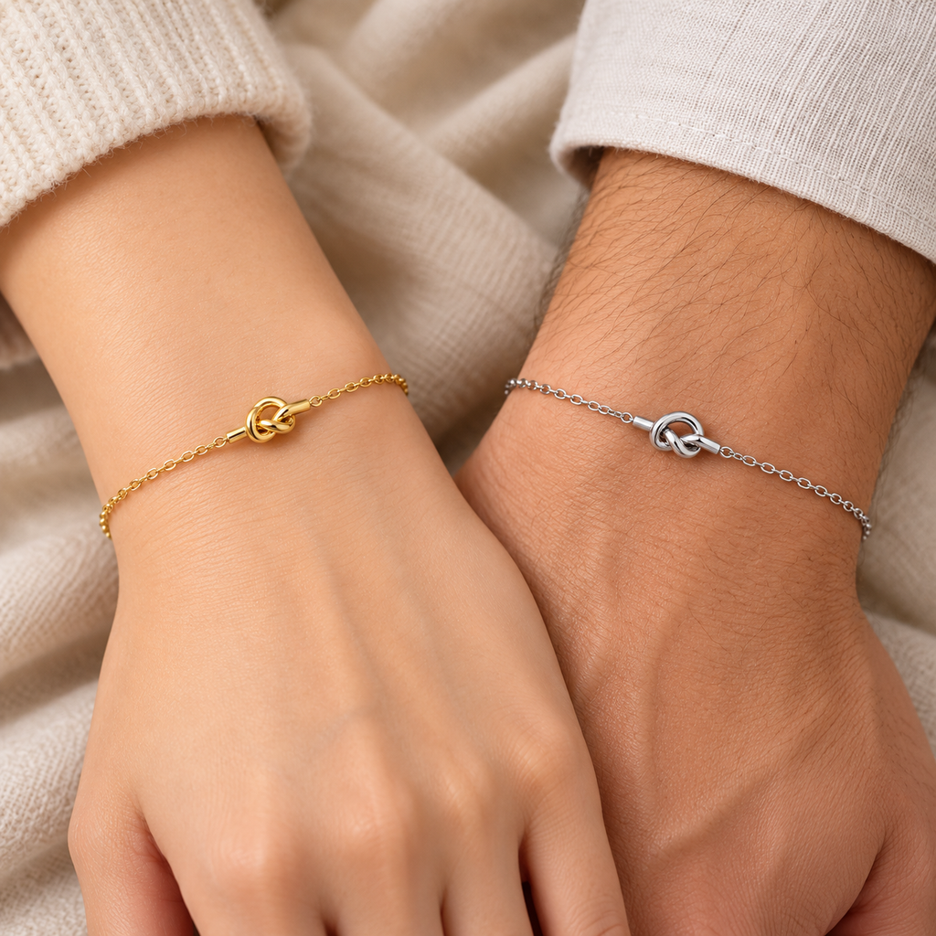 Bracciale nodo a catena in acciaio inox