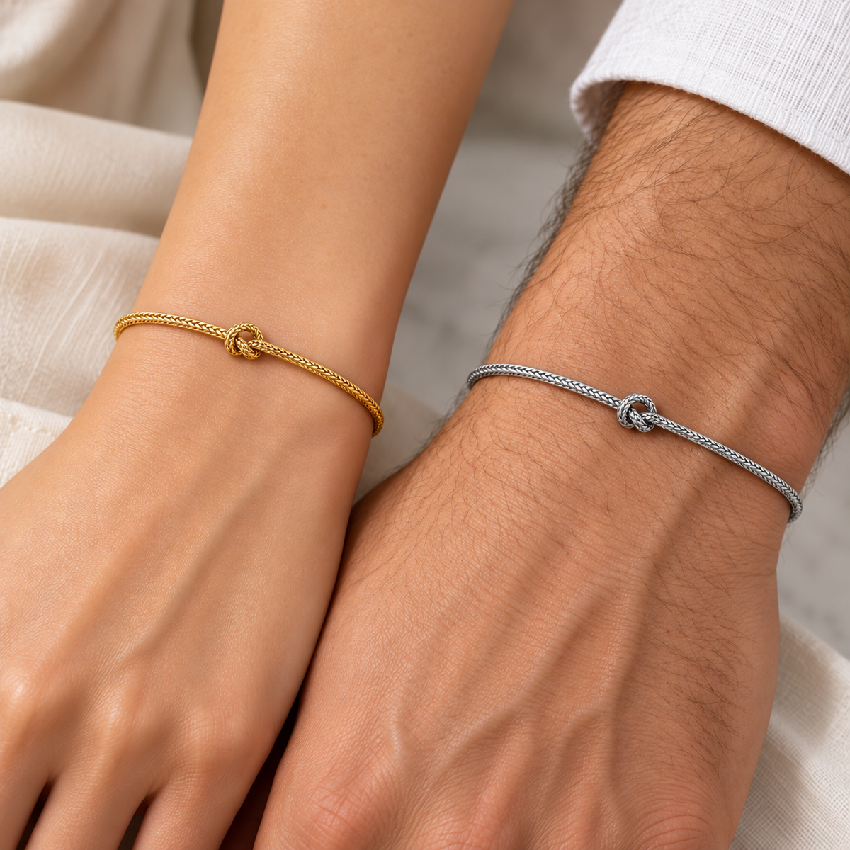 Bracciale nodo intrecciato in acciaio inox