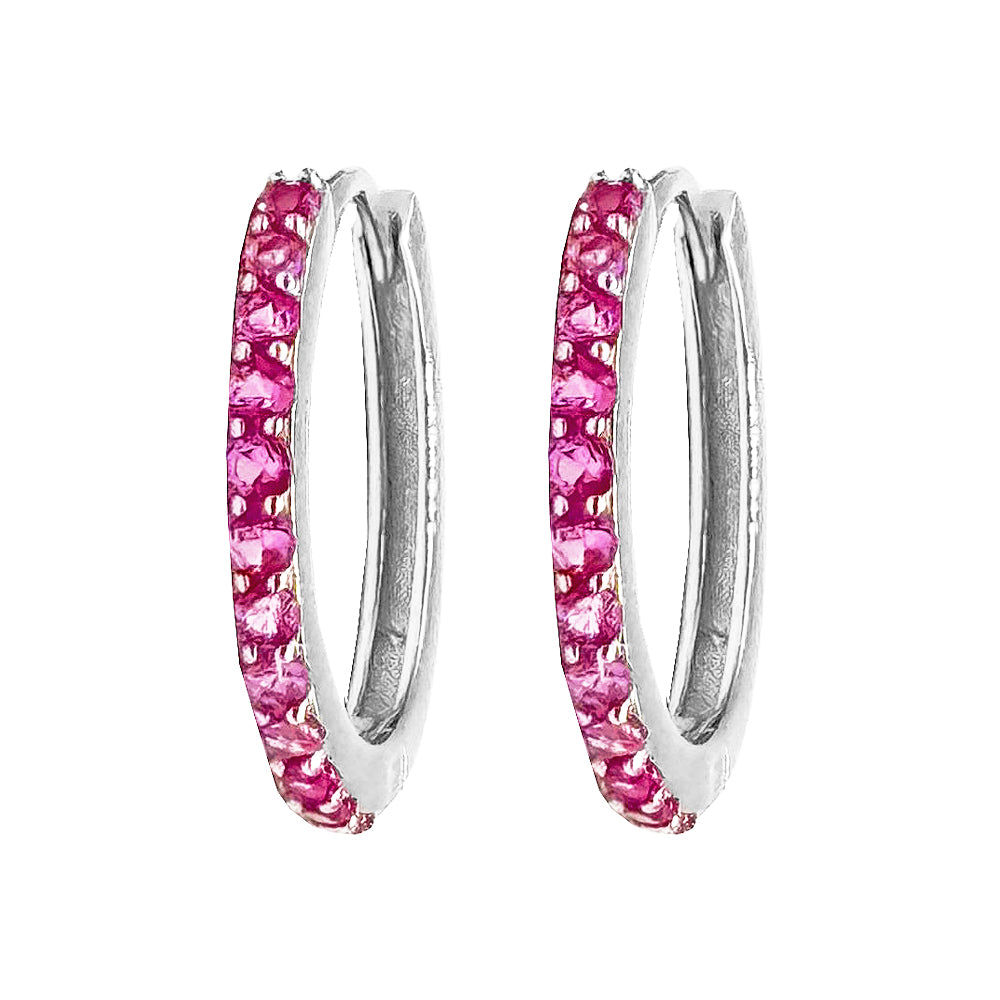 Orecchini a Cerchio con strass in Argento 925 - Les Folies