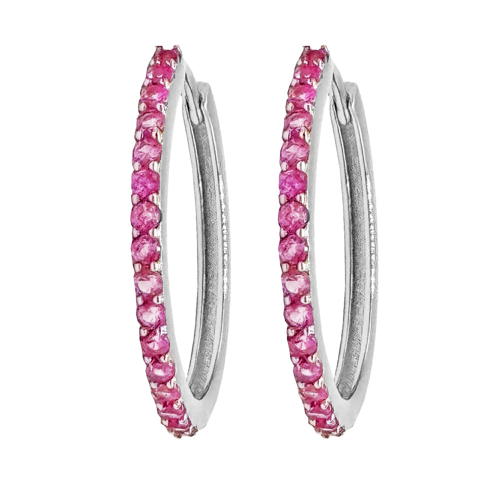 Orecchini a Cerchio con strass in Argento 925 - Les Folies