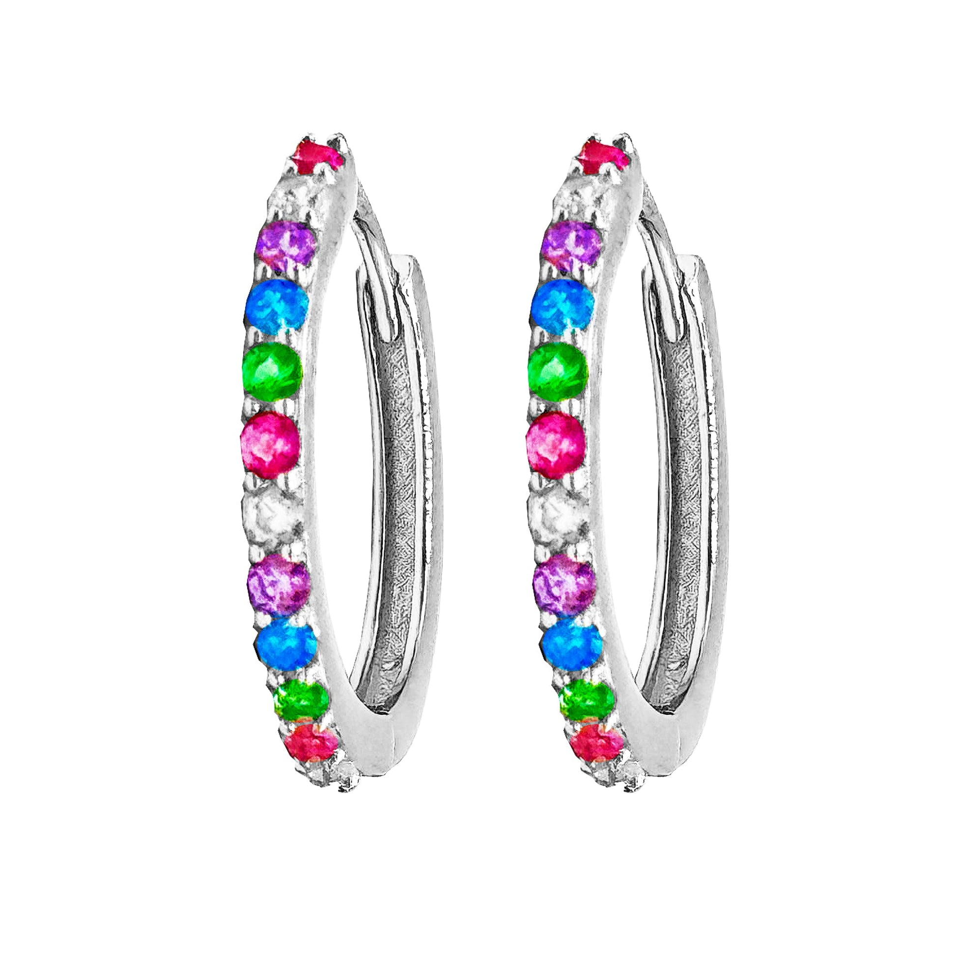 Orecchini a Cerchio con strass in Argento 925 - Les Folies