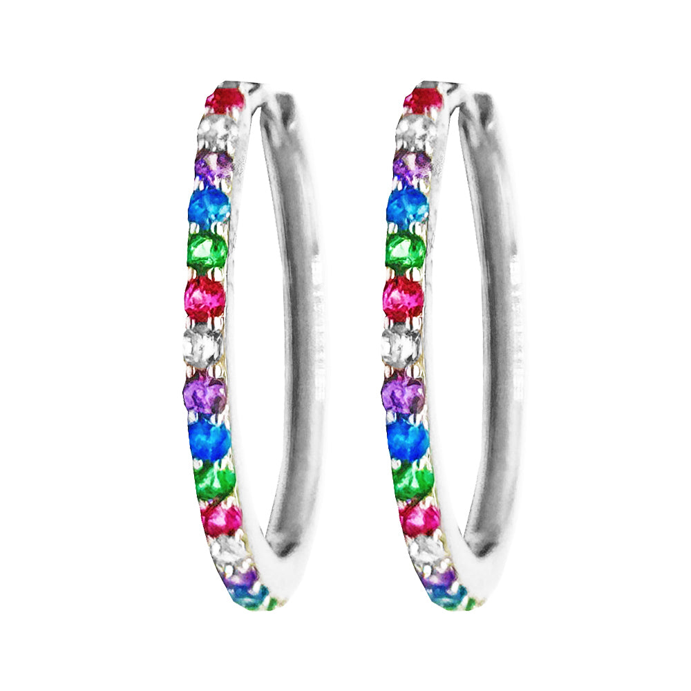 Orecchini a Cerchio con strass in Argento 925 - Les Folies