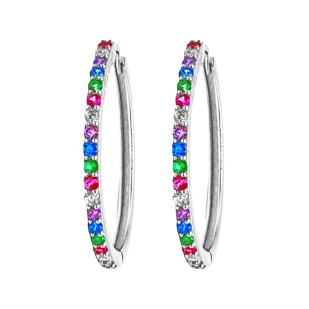Orecchini a Cerchio con strass in Argento 925 - Les Folies