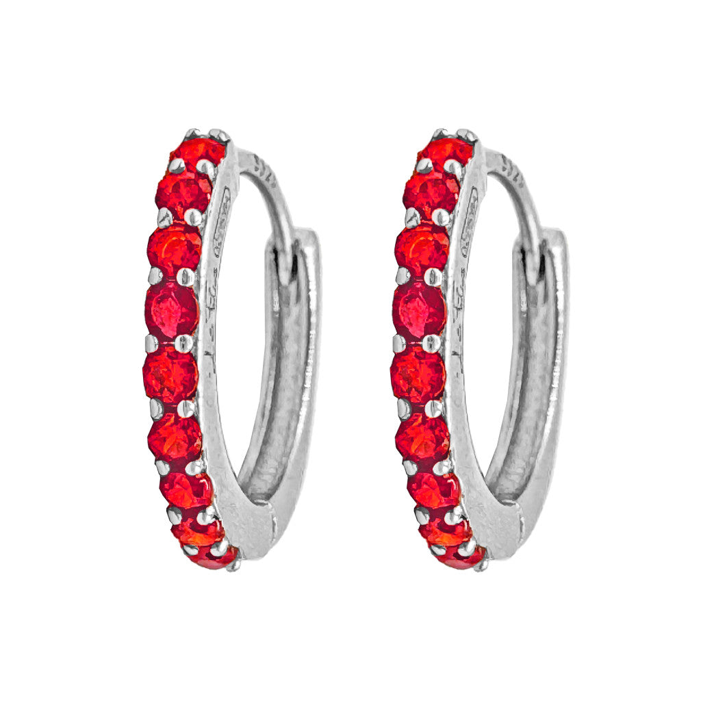 Orecchini a Cerchio con strass in Argento 925 - Les Folies