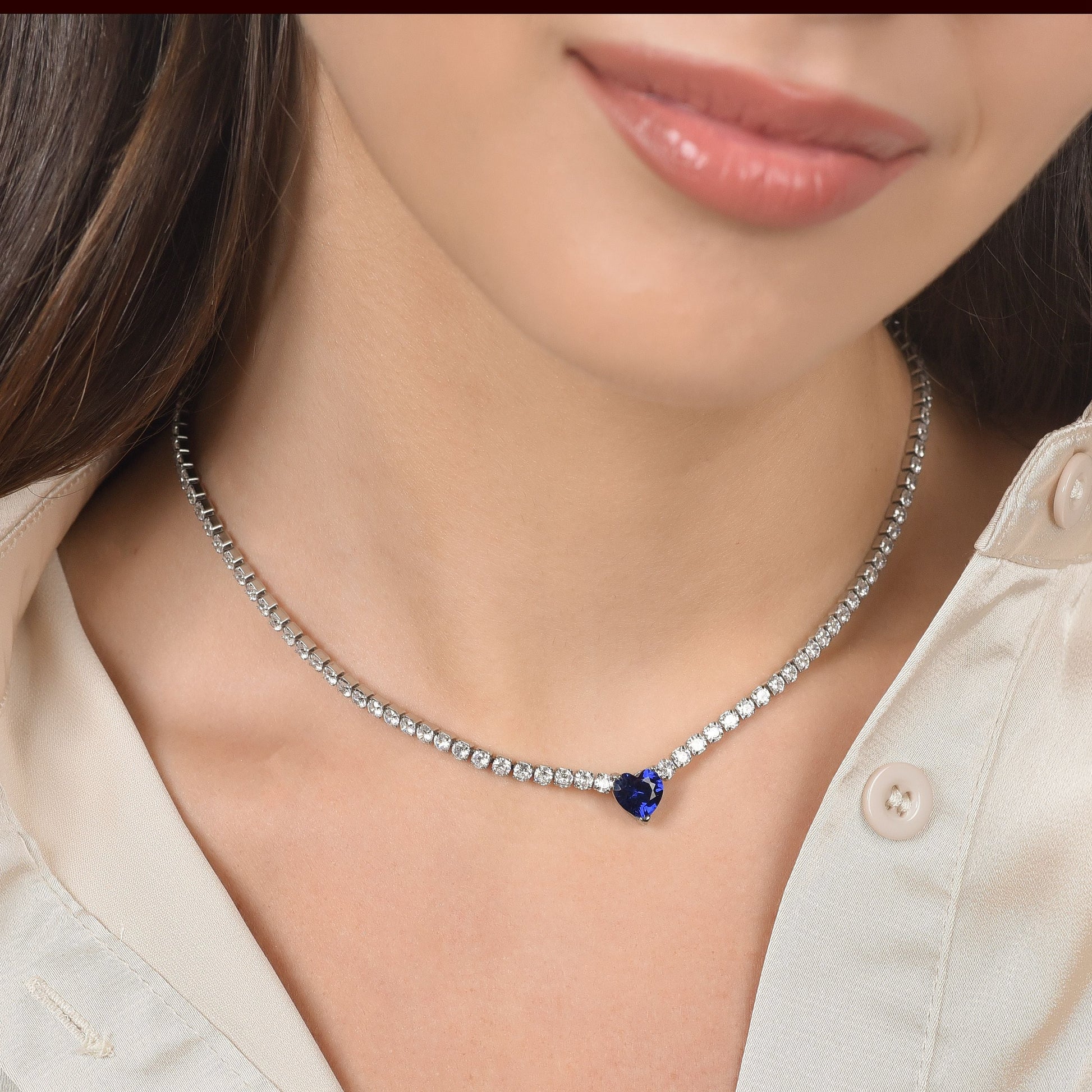 Collana tennis cuore