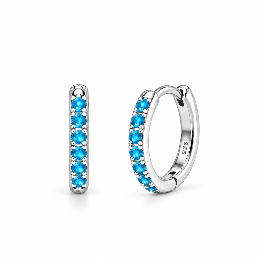 Orecchini a Cerchio Celeste in argento 925 in 4 misure