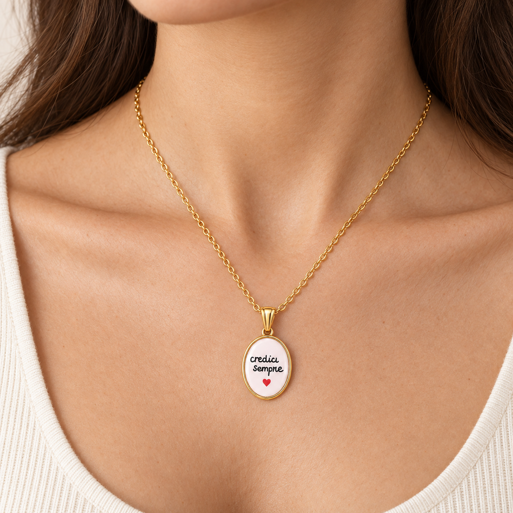 Collana in acciaio inox "Credici sempre"