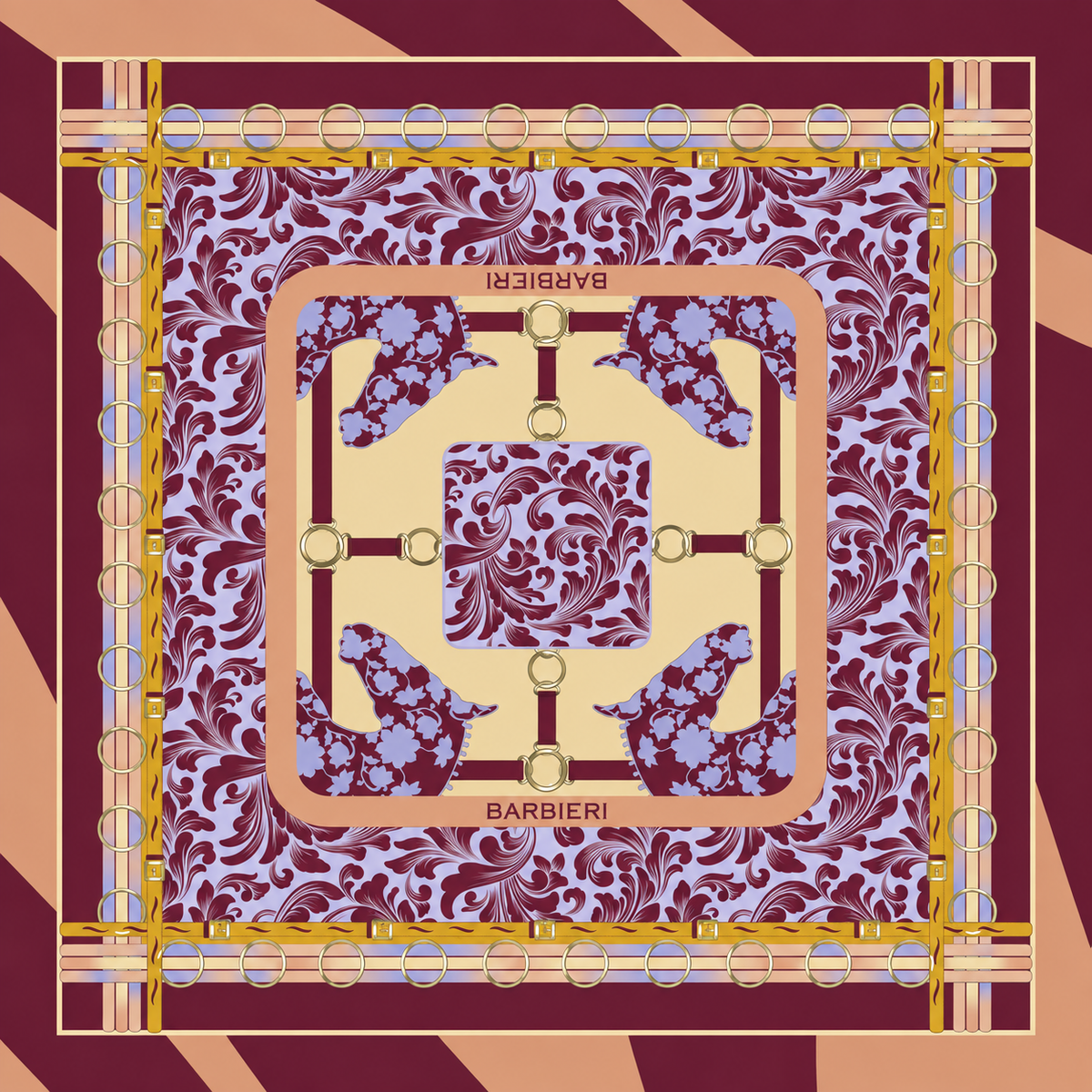 Foulard Fancy Sellier 100%Viscosa 70 x 70 cm - You B'jou by Barbieri