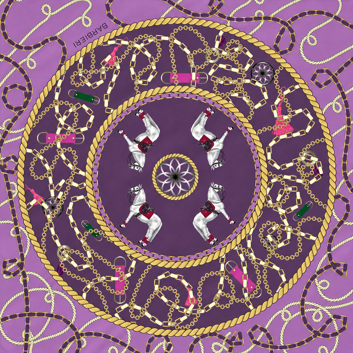 Foulard Chevals 100%Viscosa 85 x 85 cm - You B'jou by Barbieri