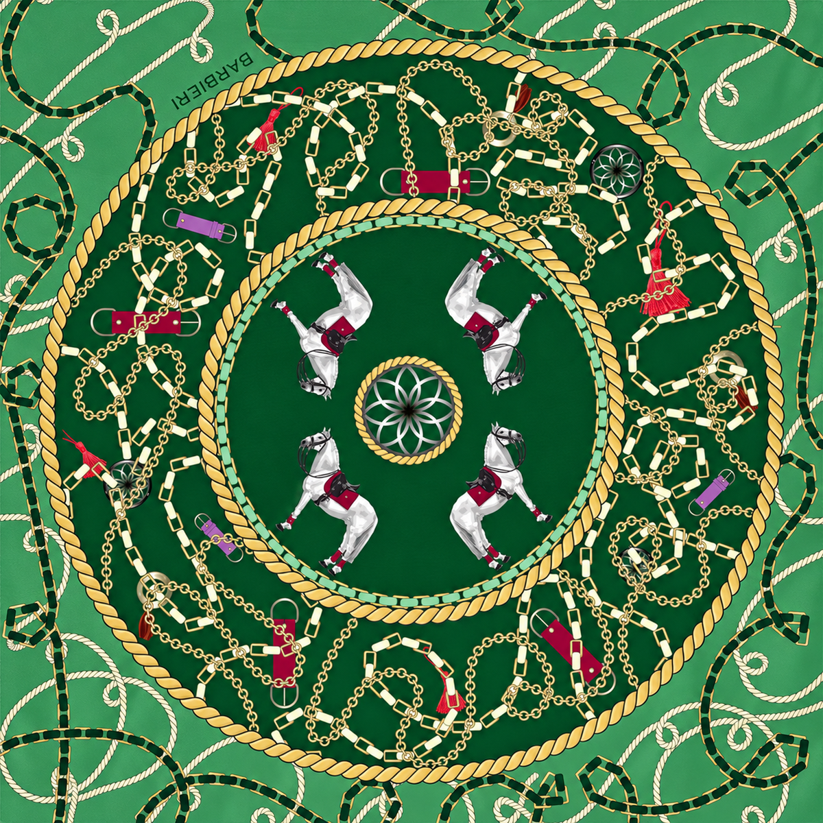Foulard Chevals 100%Viscosa 85 x 85 cm - You B'jou by Barbieri