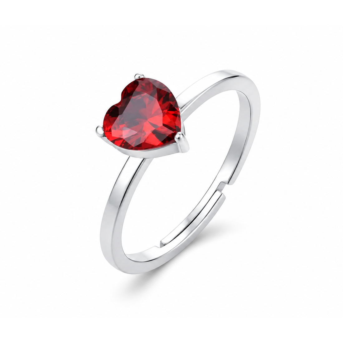 Anello con Cristallo a Cuore in acciaio inox - Brand Gioielli