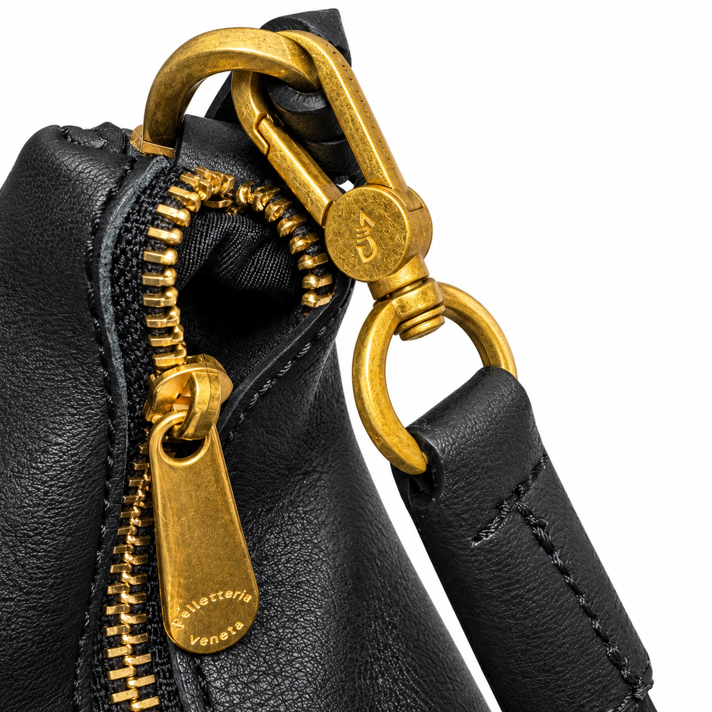 Hobo bag Taglia M in vera pelle con inserti in cavallino Lido Pelletteria Veneta