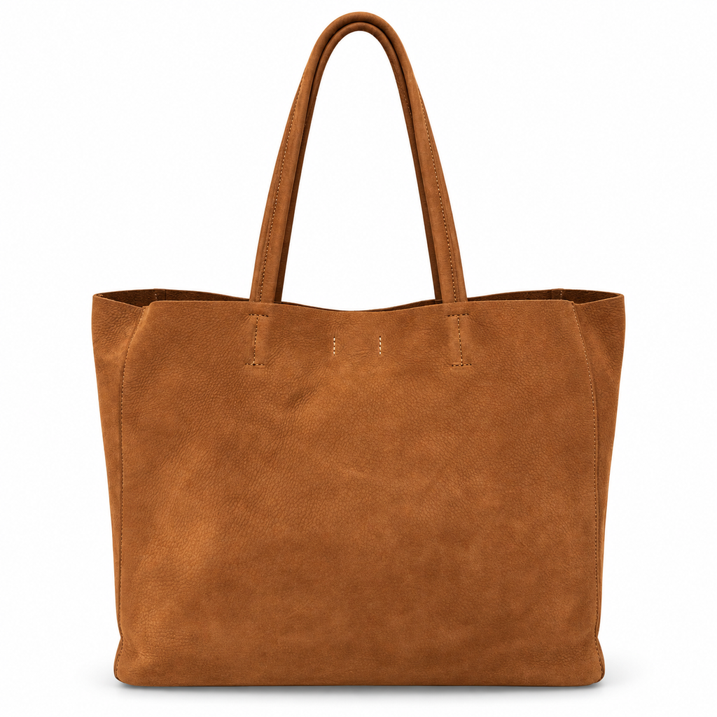Shopper in vera pelle nabuk con pochette in cavallino Campiello Pelletteria Veneta