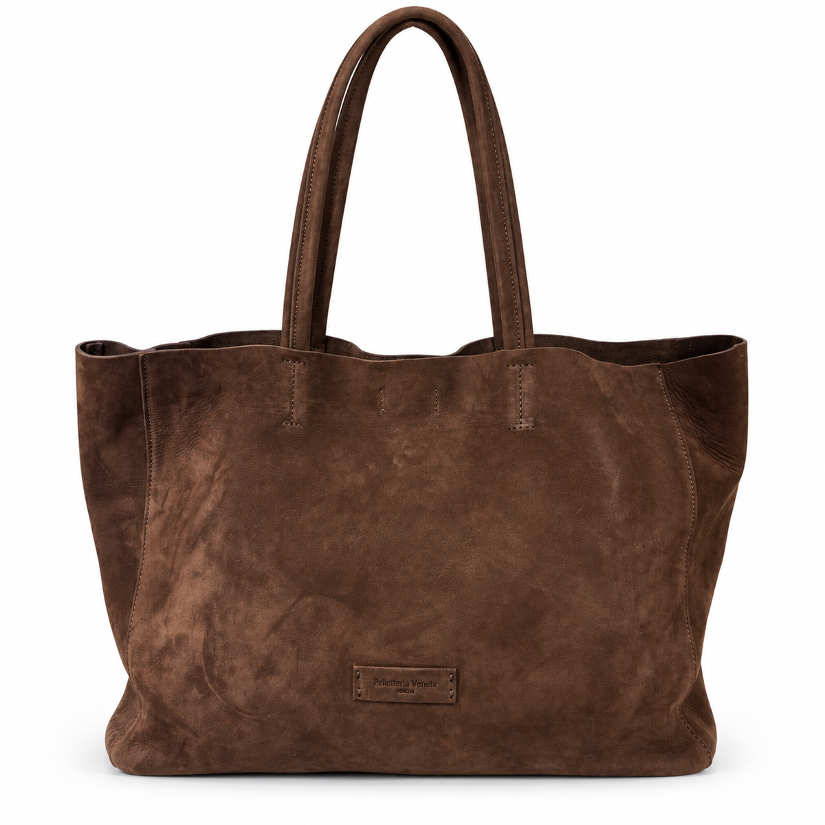 Shopper in vera pelle nabuk con pochette in cavallino Campiello Pelletteria Veneta