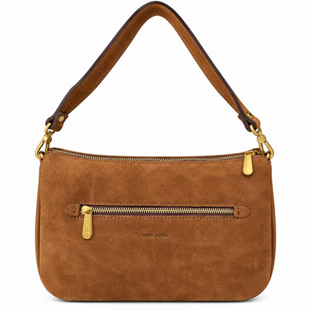 Borsa a spalla in vera pelle nabuk Campiello Pelletteria Veneta