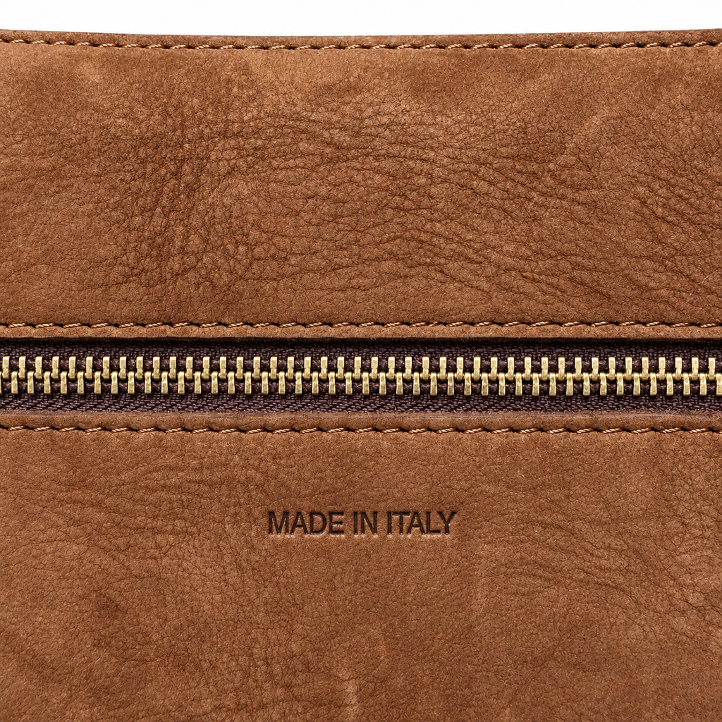 Borsa a spalla in vera pelle nabuk Campiello Pelletteria Veneta