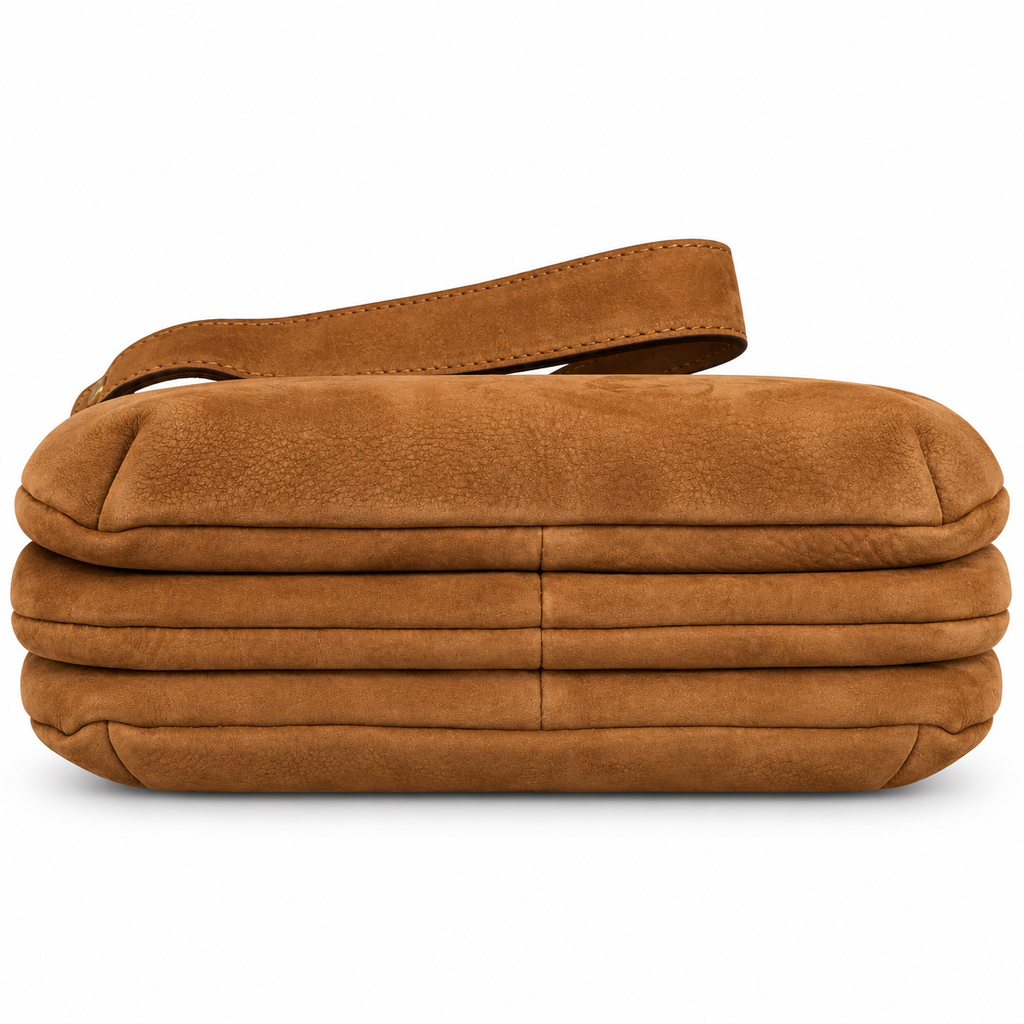 Borsa a spalla in vera pelle nabuk Campiello Pelletteria Veneta