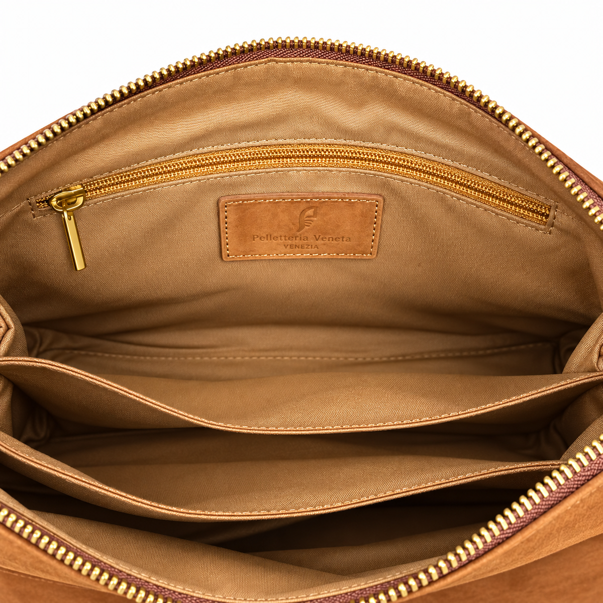 Borsa a spalla in vera pelle nabuk Campiello Pelletteria Veneta