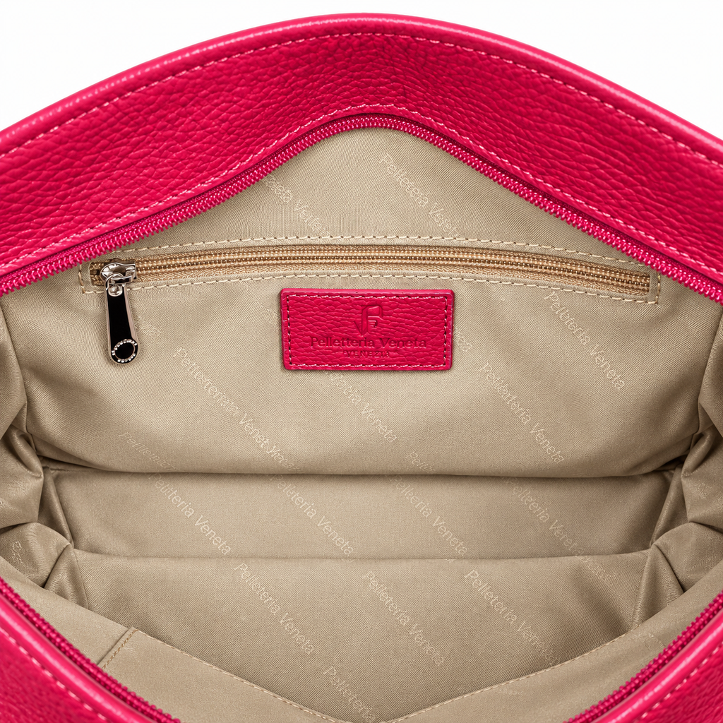 Borsa a spalla in vera pelle martellata Fondamenta Pelletteria Veneta