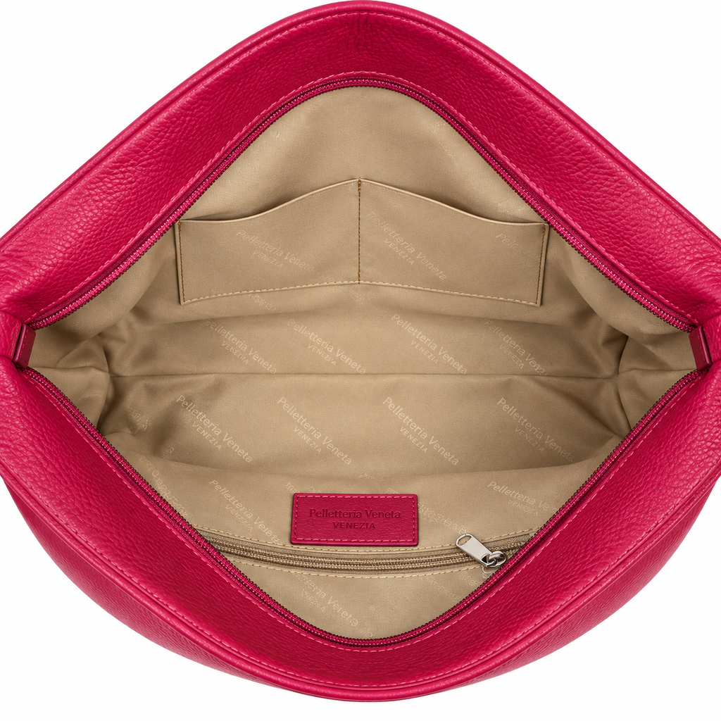 Borsa a spalla in vera pelle martellata Fondamenta Pelletteria Veneta