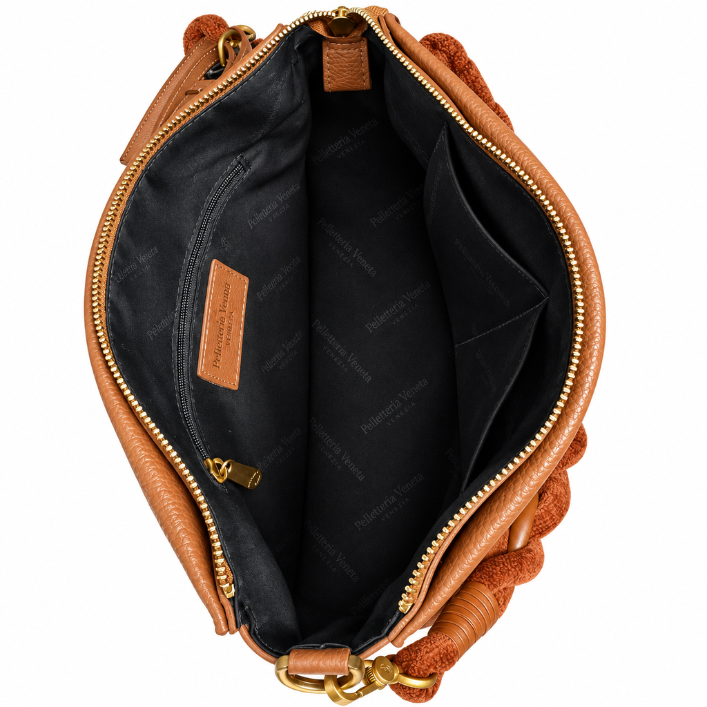 Borsa a spalla TAGLIA M in vera pelle a grana fine Laguna Pelletteria Veneta