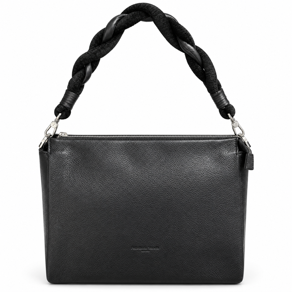 Bolso de hombro TALLA M de piel auténtica de grano fino Laguna Pelletteria Veneta
