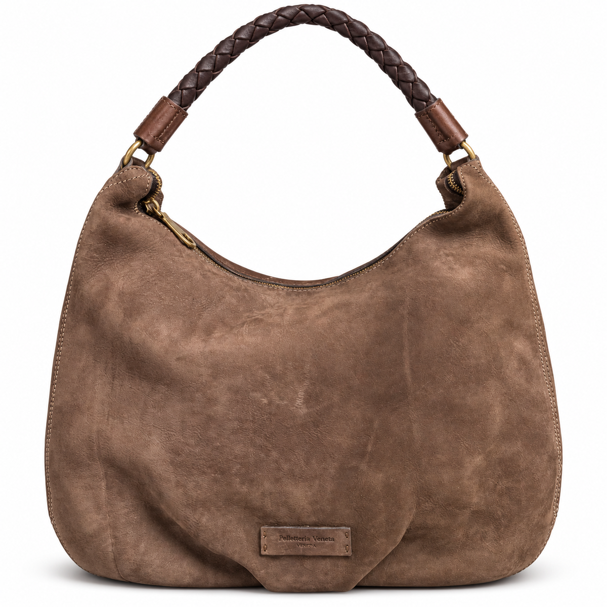 Hobo bag in vera pelle nabuk Riva Pelletteria Veneta