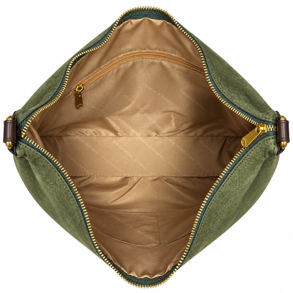 Hobo bag in vera pelle nabuk Riva Pelletteria Veneta