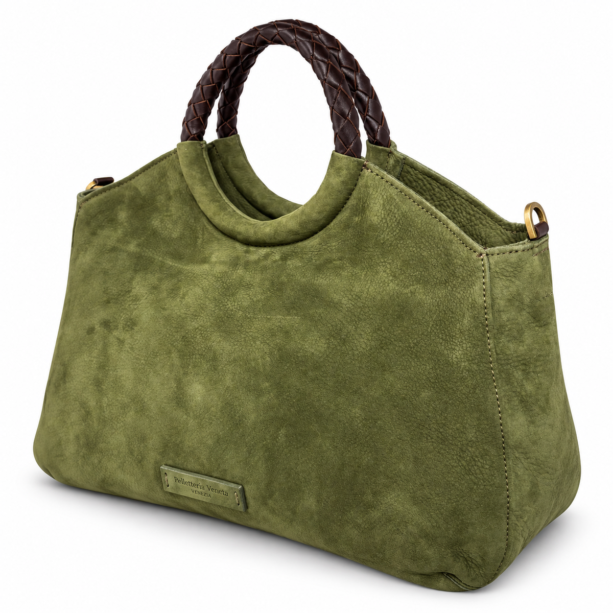 Borsa a mano in vera pelle nabuk Riva Pelletteria Veneta