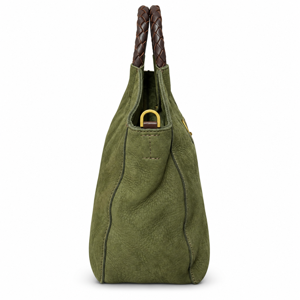 Borsa a mano in vera pelle nabuk Riva Pelletteria Veneta