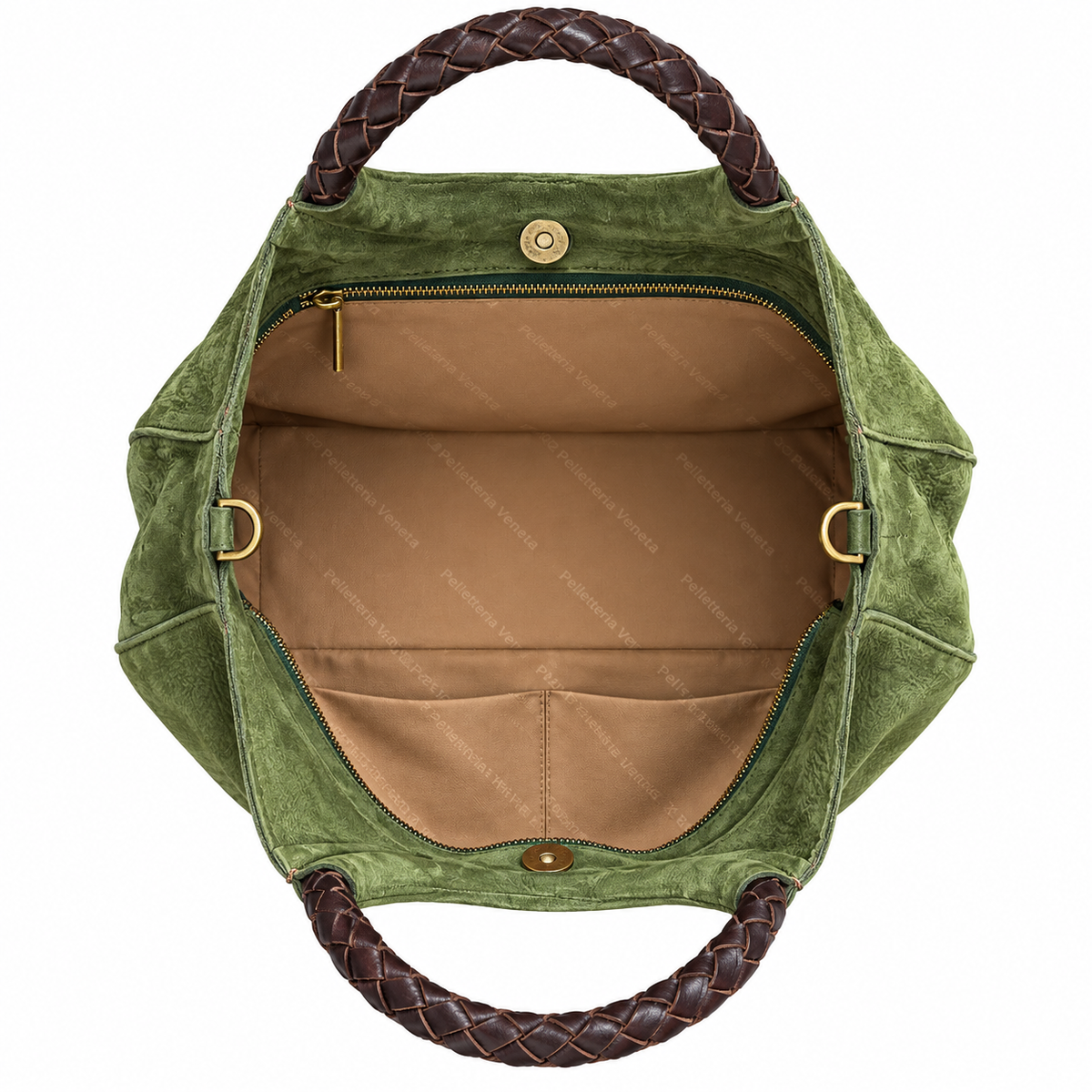Borsa a mano in vera pelle nabuk Riva Pelletteria Veneta