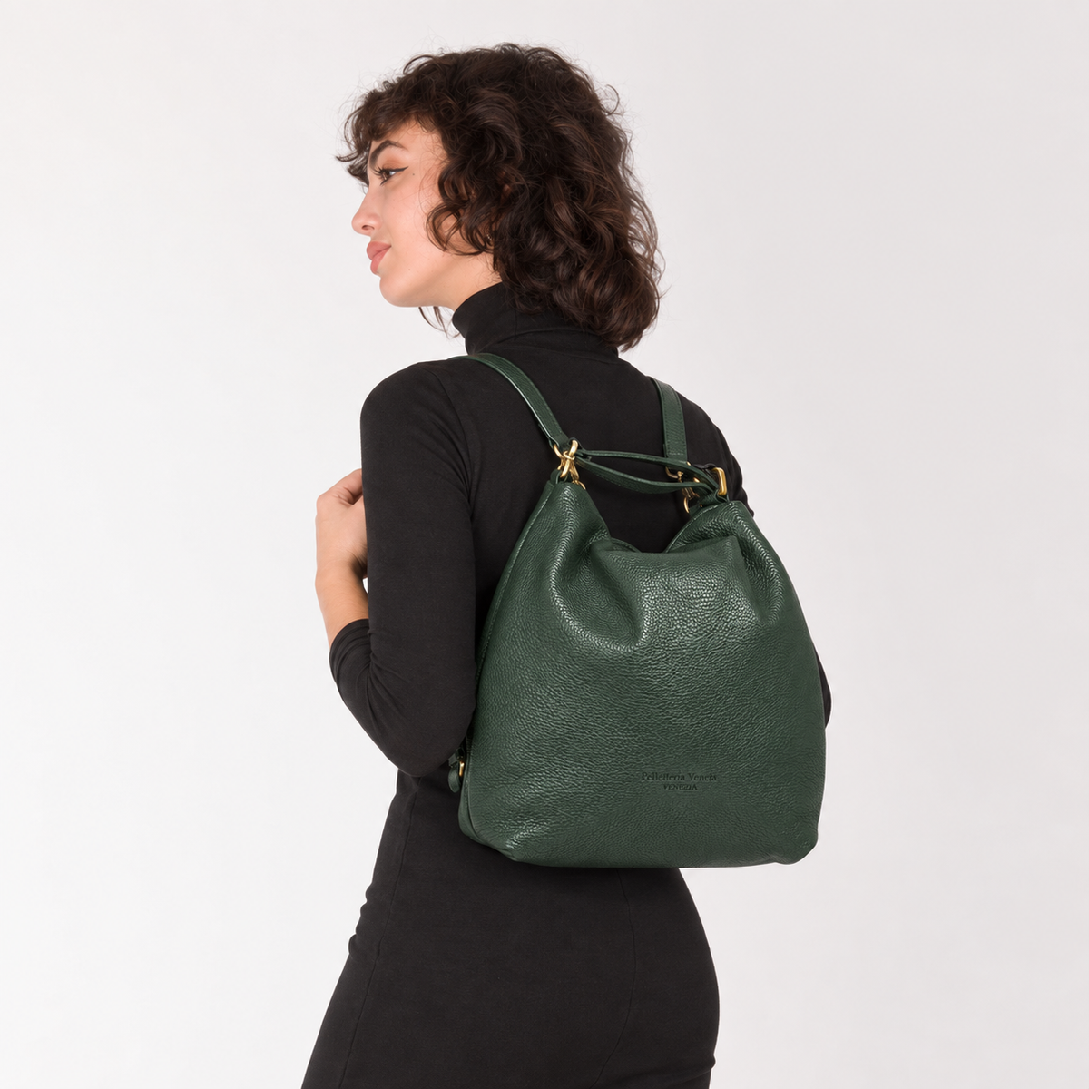 Borsa Zaino in vera pelle martellata Giuffa Pelletteria Veneta