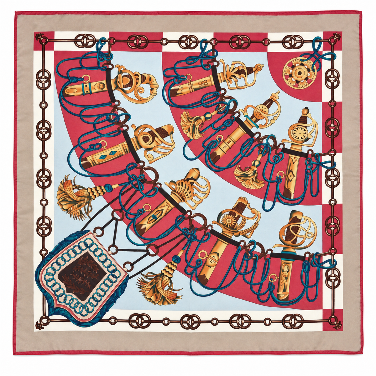 Foulard Fantasia Sellier in Viscosa 70 × 70 cm