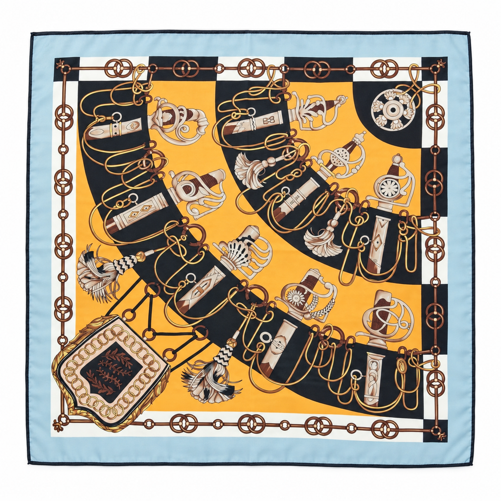 Foulard Fantasia Sellier in Viscosa 70 × 70 cm