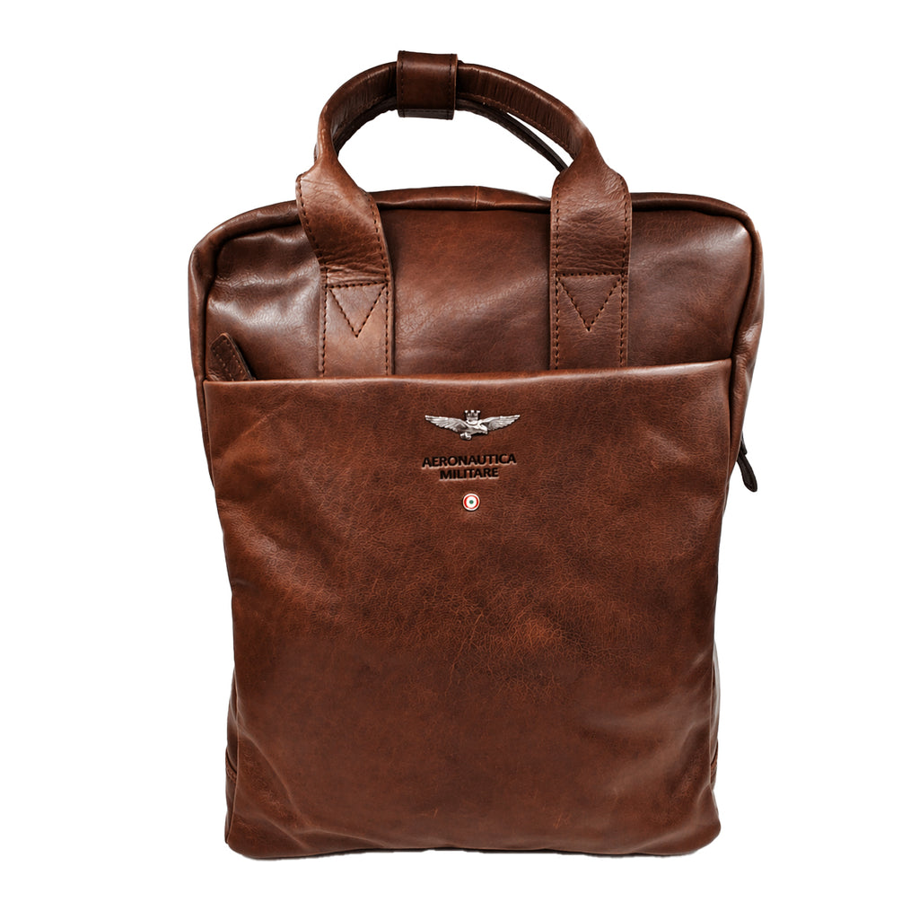 Zaino Porta PC Aeronautica Militare AM352 Vintage in Vera Pelle