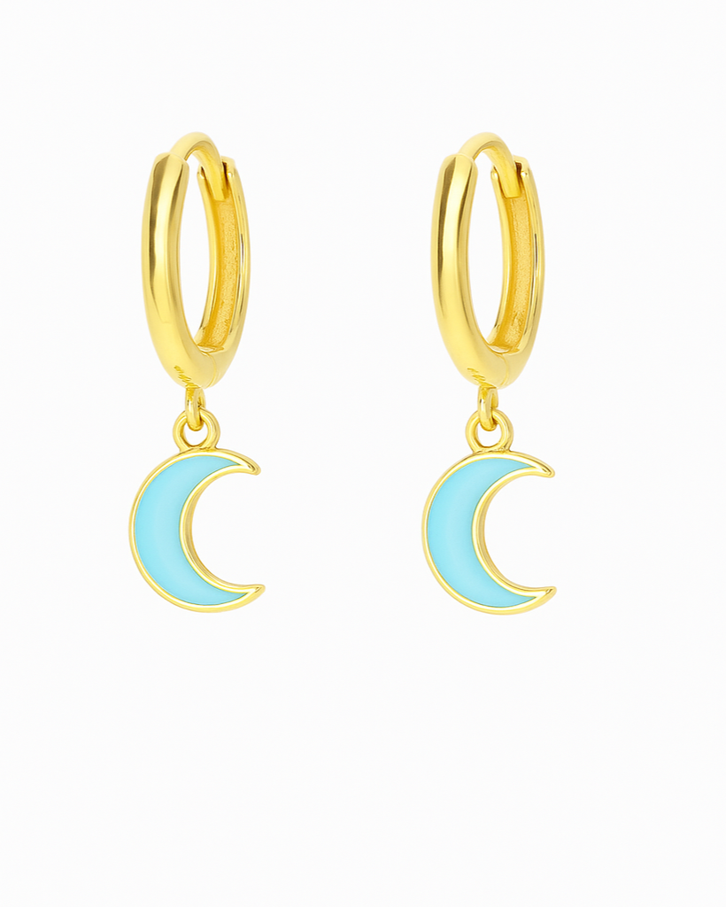 Singolo orecchino luna smaltata
