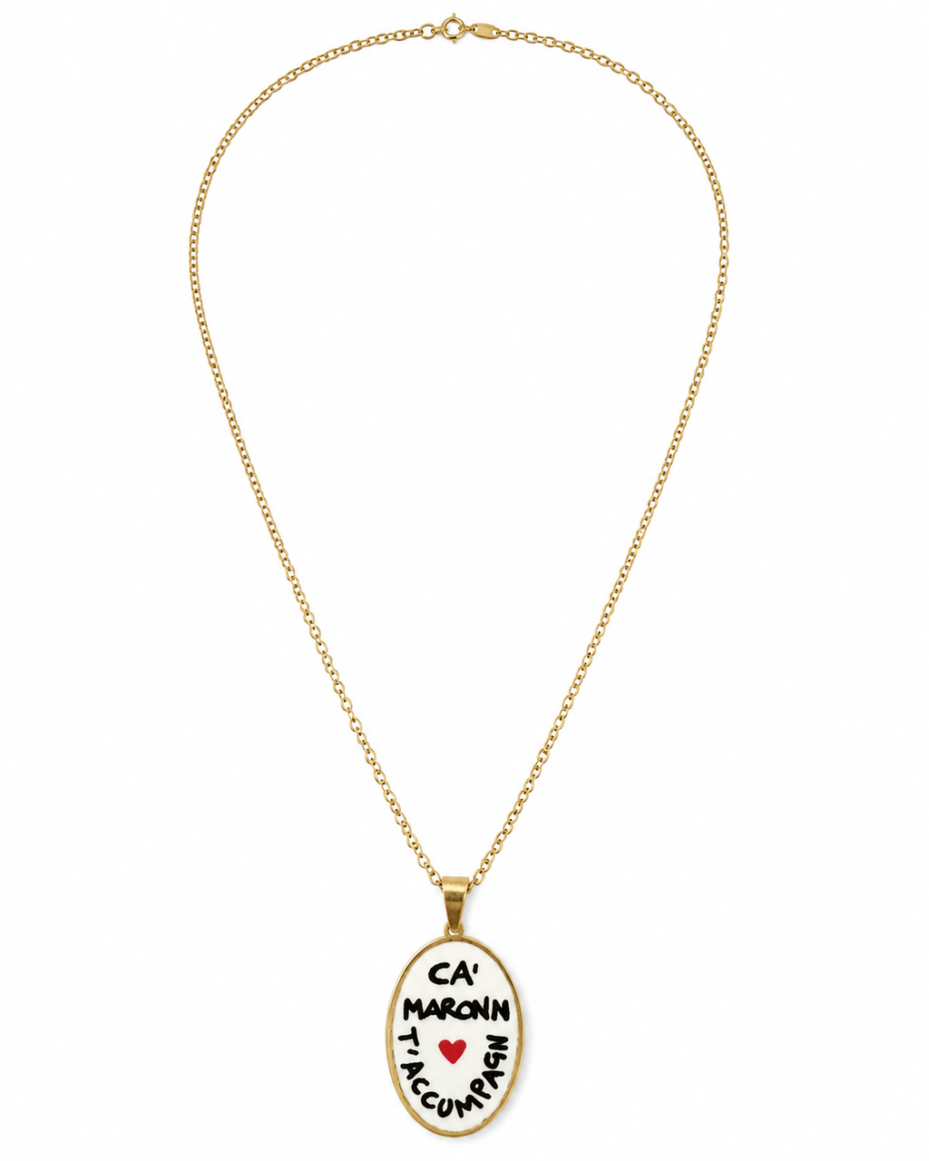 Collana in acciaio inox "Ca' Maronn T'accumpagn"