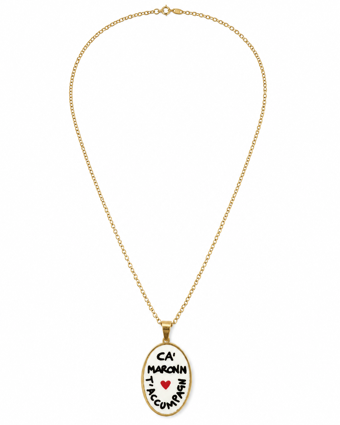 Collana in acciaio inox "Ca' Maronn T'accumpagn"