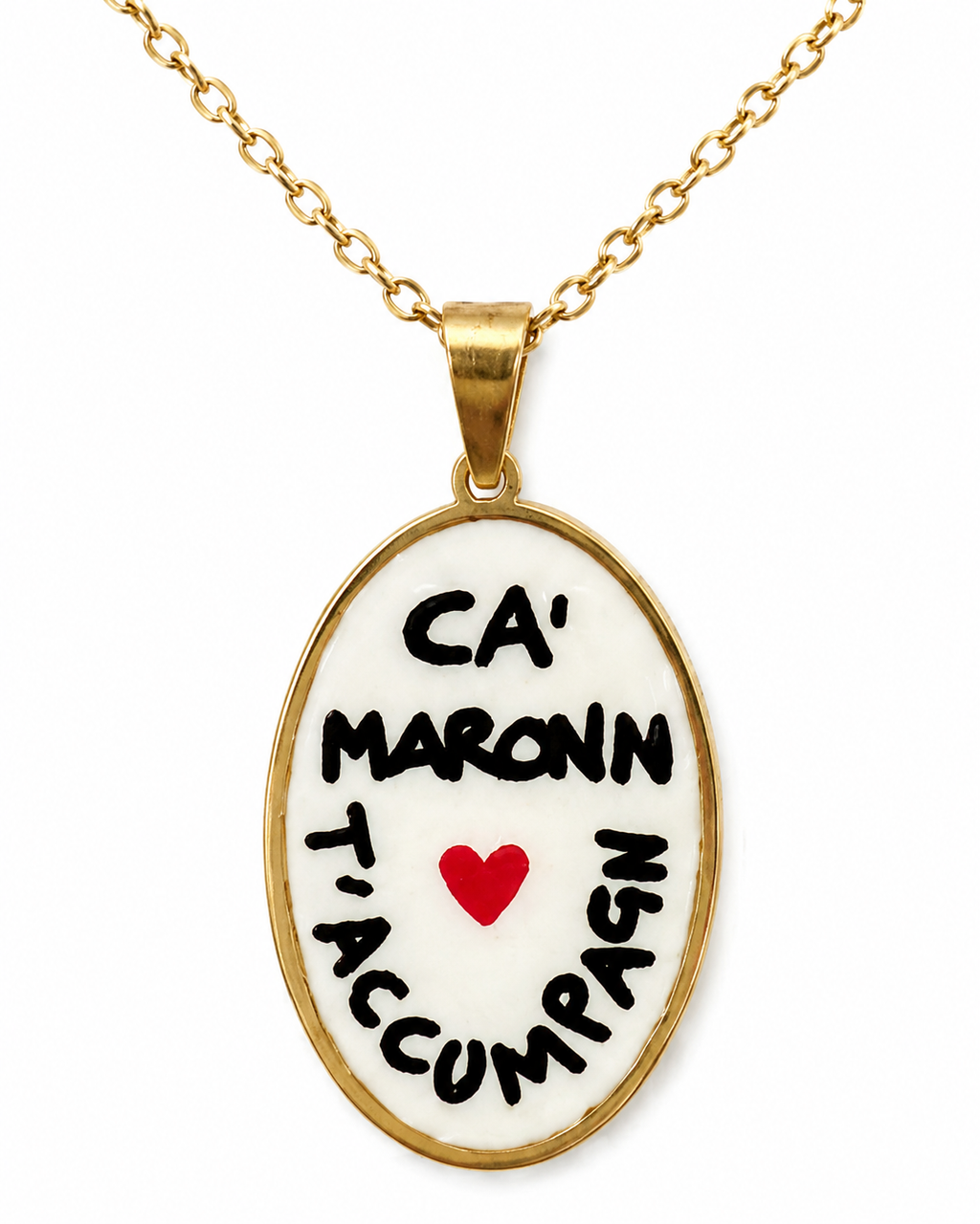 Collana in acciaio inox "Ca' Maronn T'accumpagn"