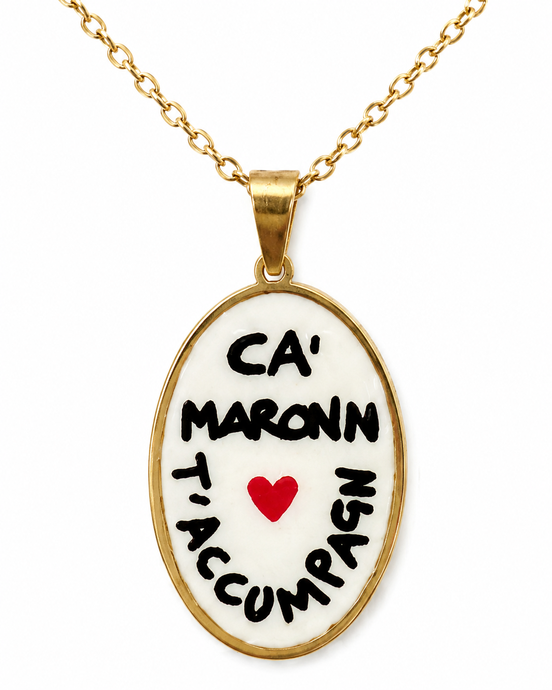 Collana in acciaio inox "Ca' Maronn T'accumpagn"