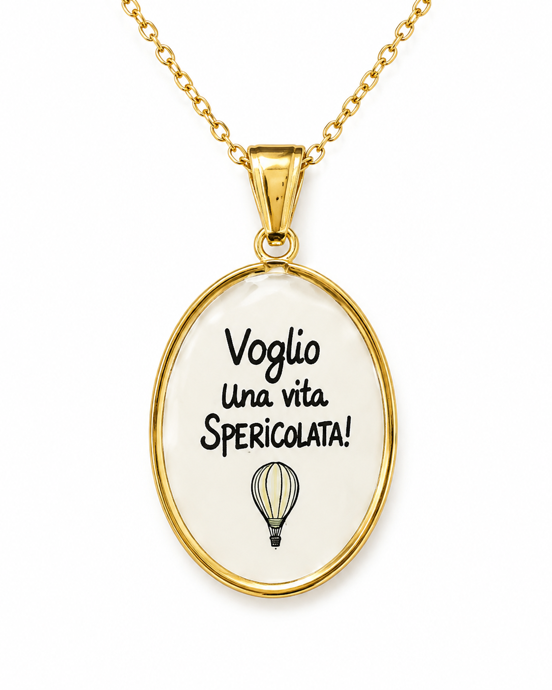 Collana in acciaio inox "Voglio una vita spericolata"