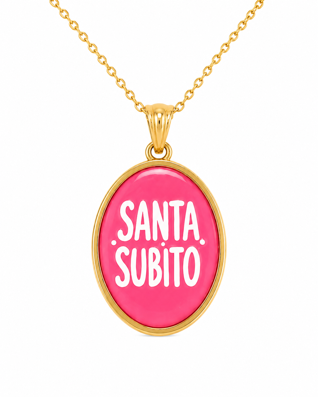 Collana in acciaio inox "Santa subito"