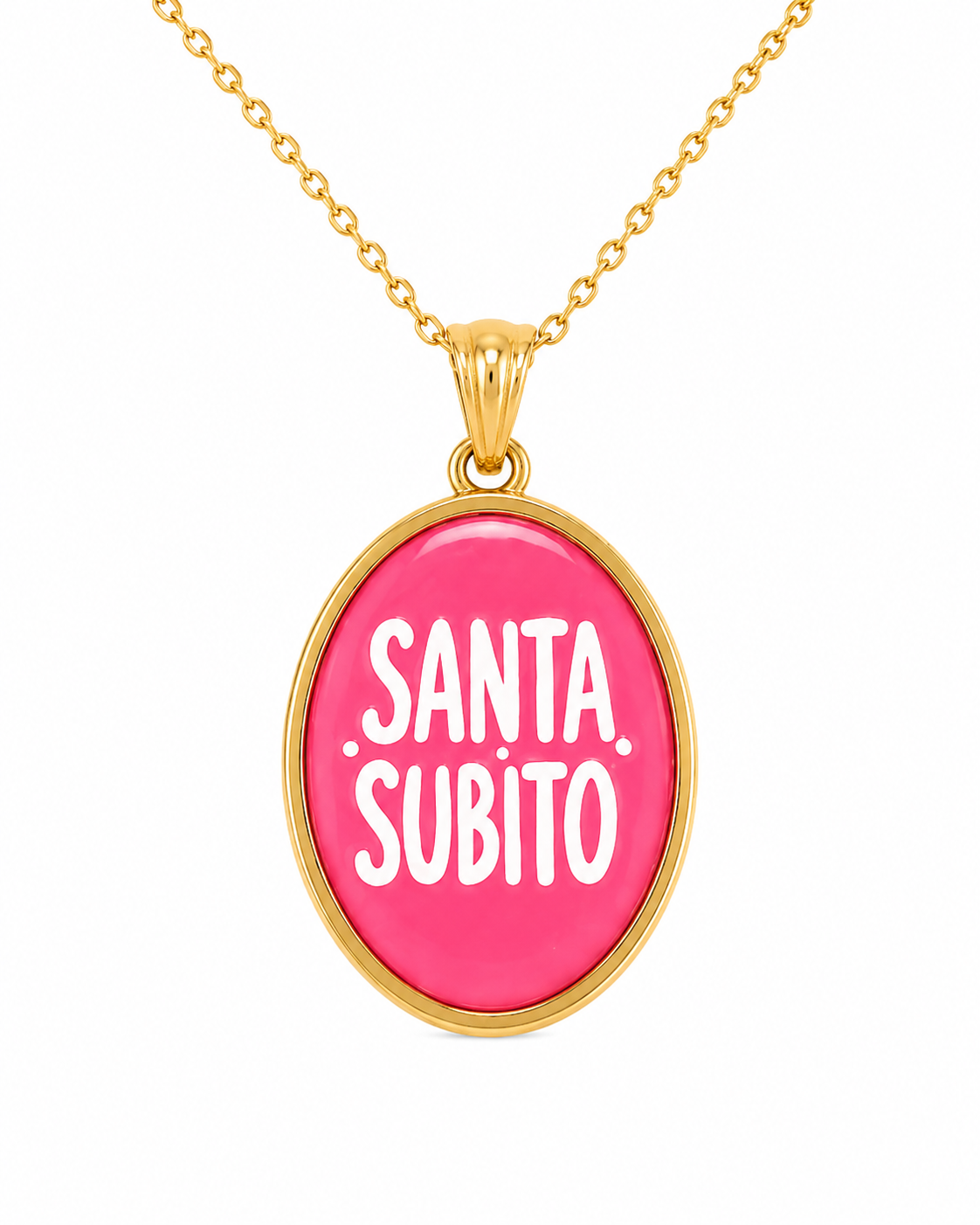 Collana in acciaio inox "Santa subito"
