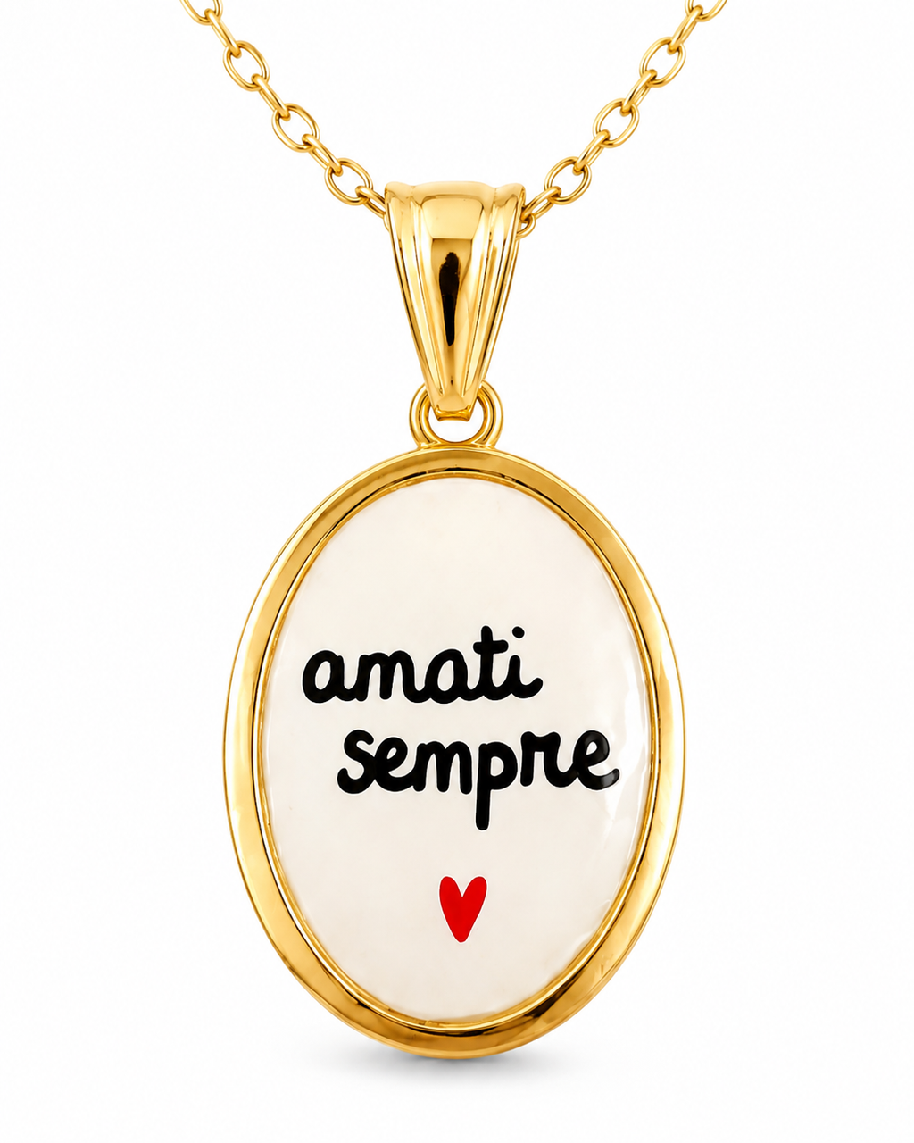 Collana in acciaio inox "Amati sempre"