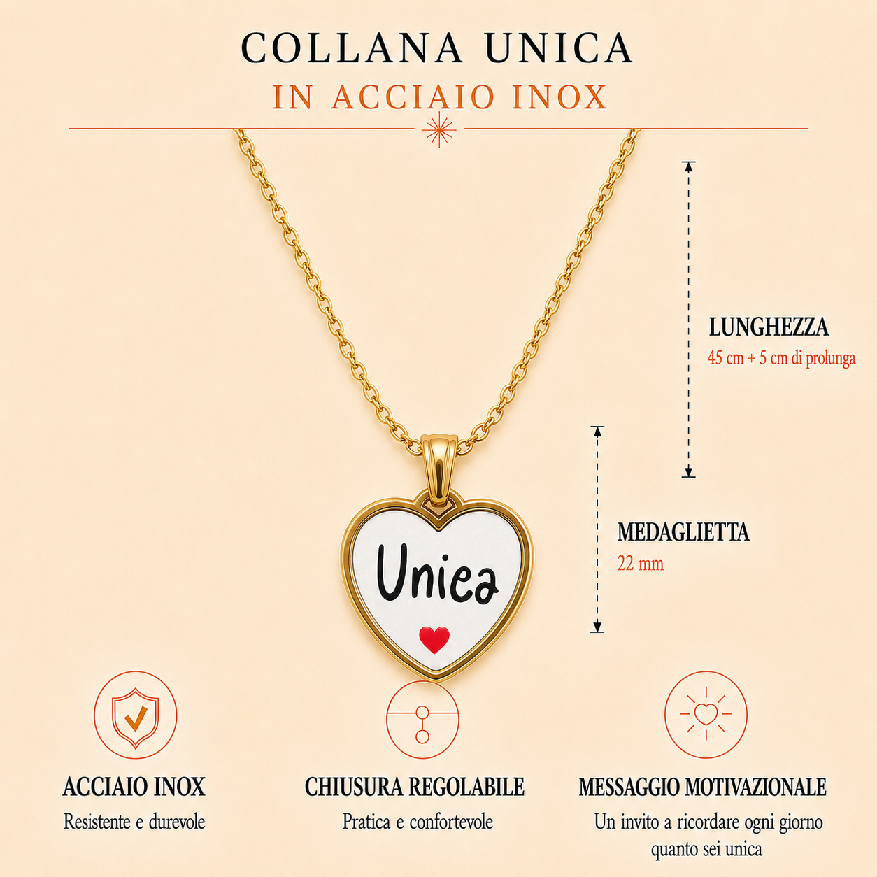 Collana in acciaio inox "Unica"